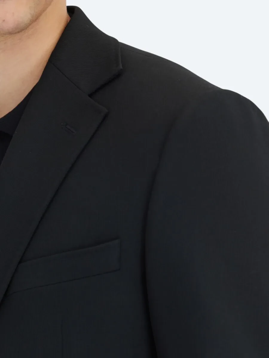 Siyah Çizgili Modern Fit Takım Elbise - 4