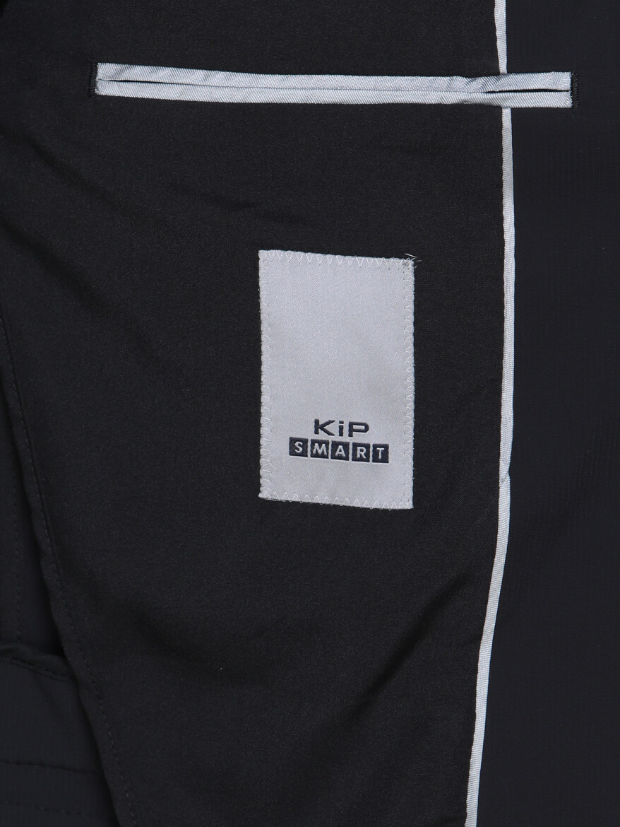 Siyah Çizgili Modern Fit Takım Elbise - 9