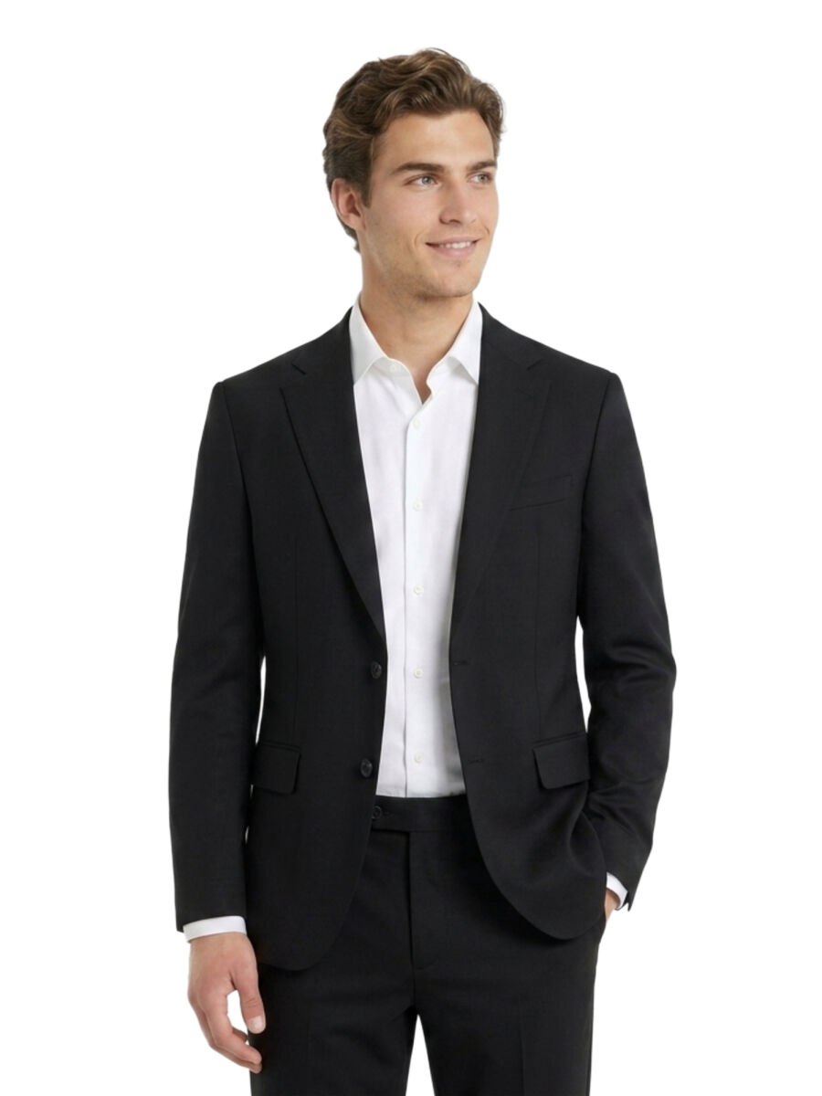 Siyah Çizgili Modern Fit Takım Elbise - 3