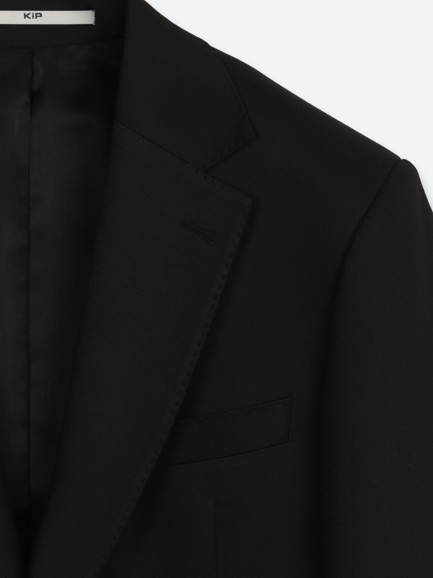 Siyah Çizgili Modern Fit Takım Elbise - 8