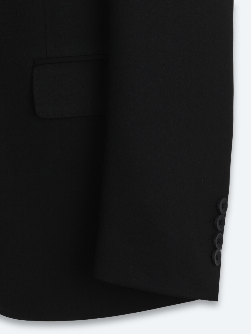 Siyah Çizgili Modern Fit Takım Elbise - 9
