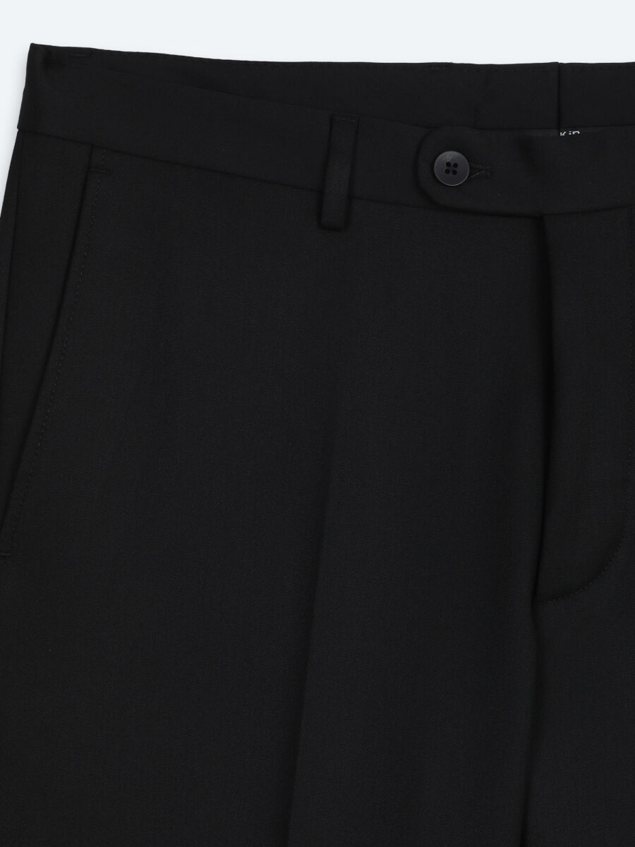 Siyah Çizgili Modern Fit Takım Elbise - 10