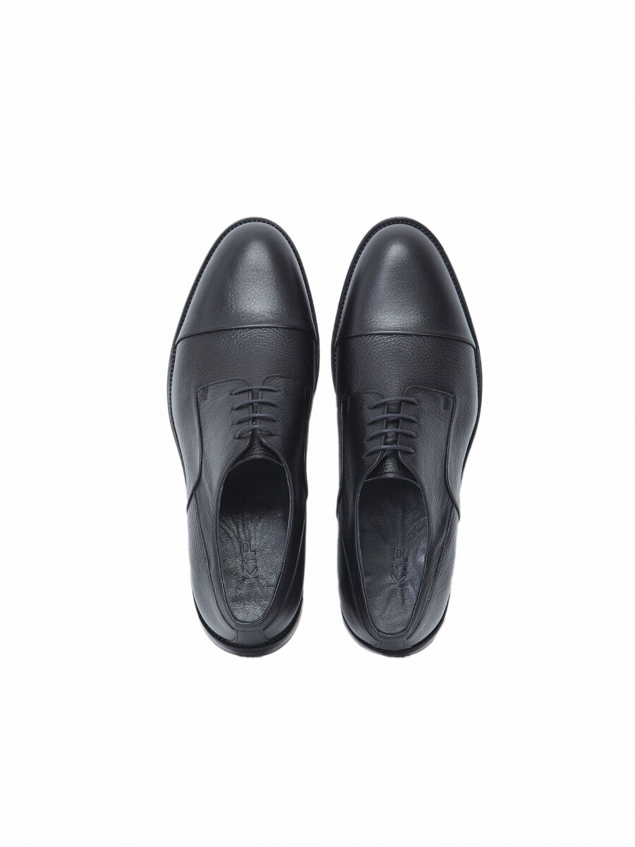 Siyah Deri Klasik Ayakkabı - 5