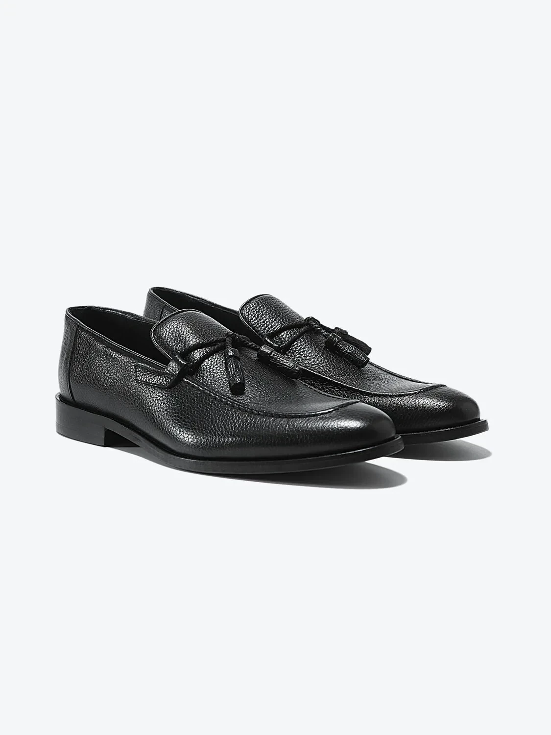 Siyah Deri Klasik Loafer - 2