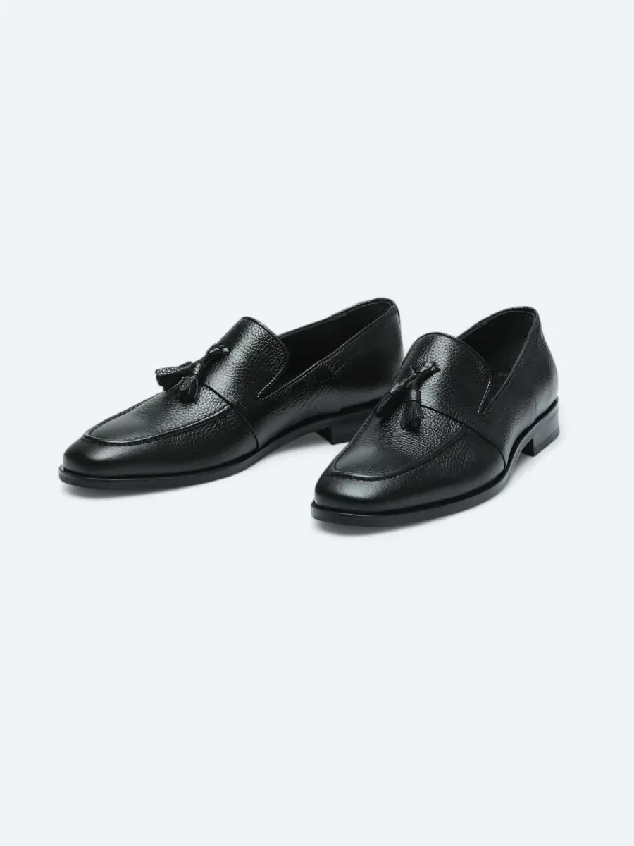Siyah Deri Klasik Loafer - 2