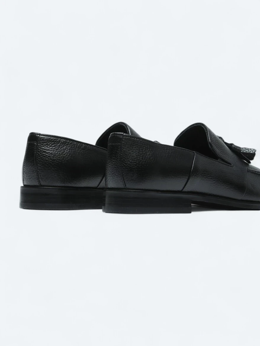 Siyah Deri Klasik Loafer - 5