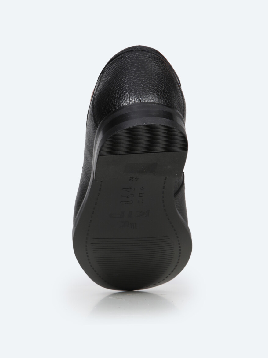 Siyah Deri Klasik Loafer - 4