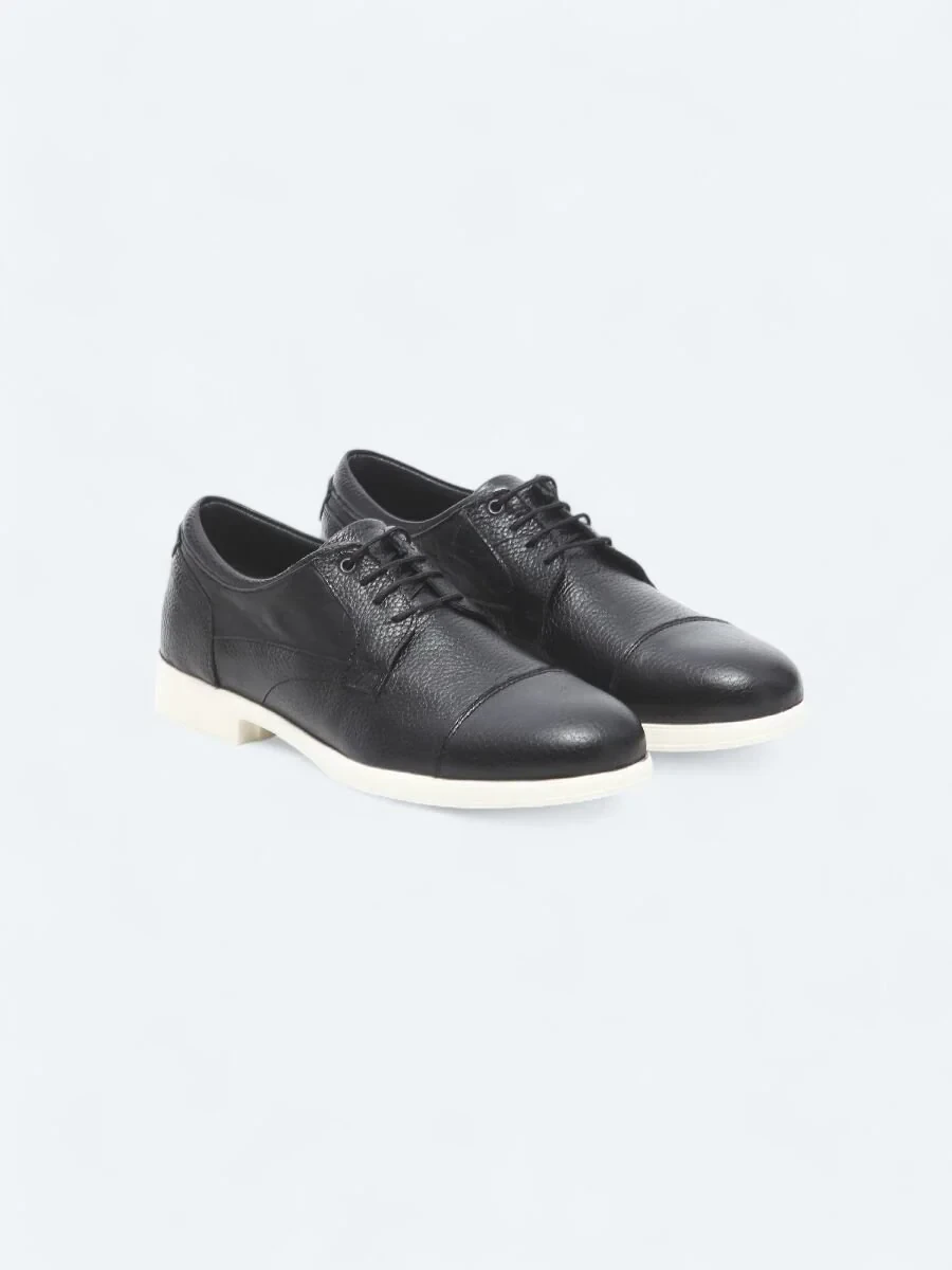 Siyah Deri Smart Casual Ayakkabı - 2