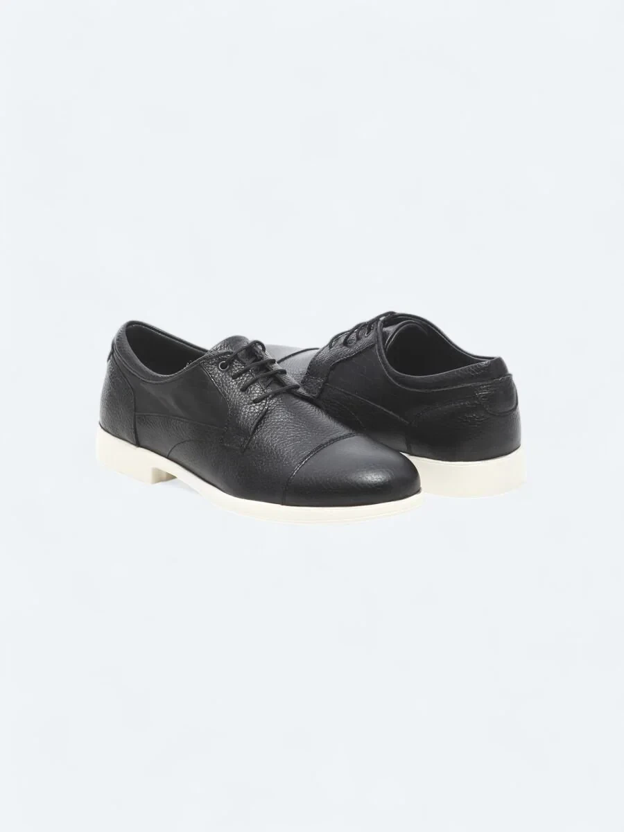 Siyah Deri Smart Casual Ayakkabı - 3
