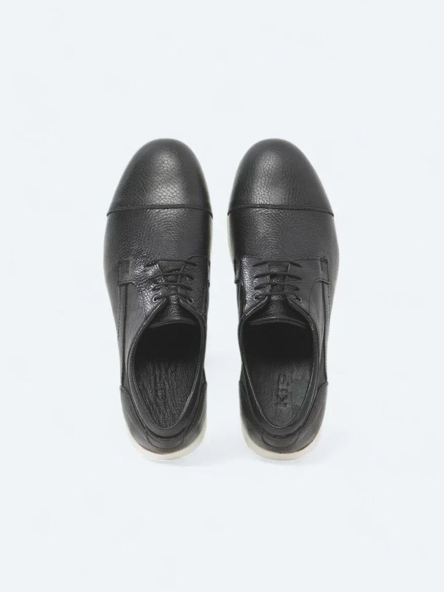 Siyah Deri Smart Casual Ayakkabı - 5