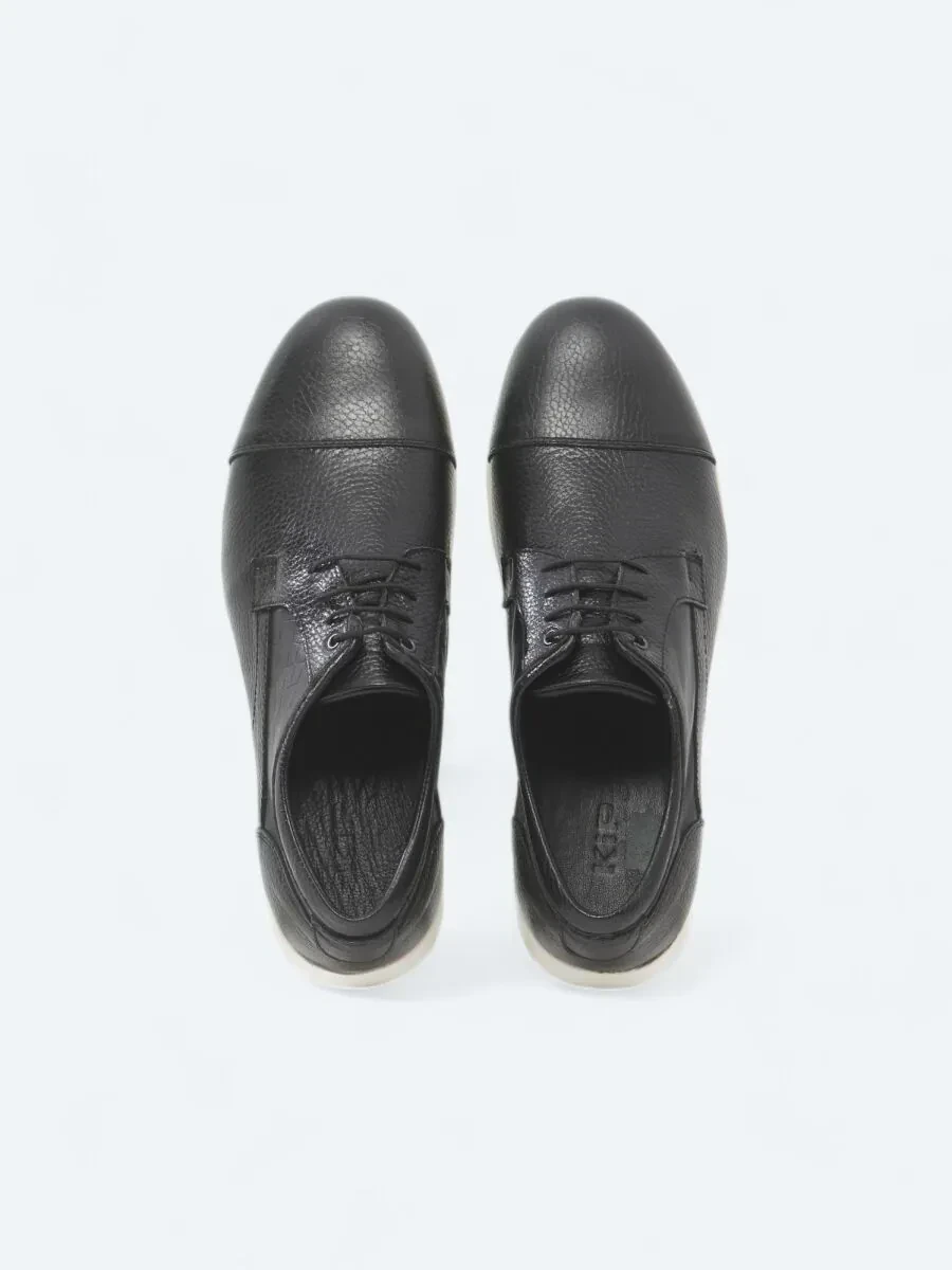 Siyah Deri Smart Casual Ayakkabı - 5