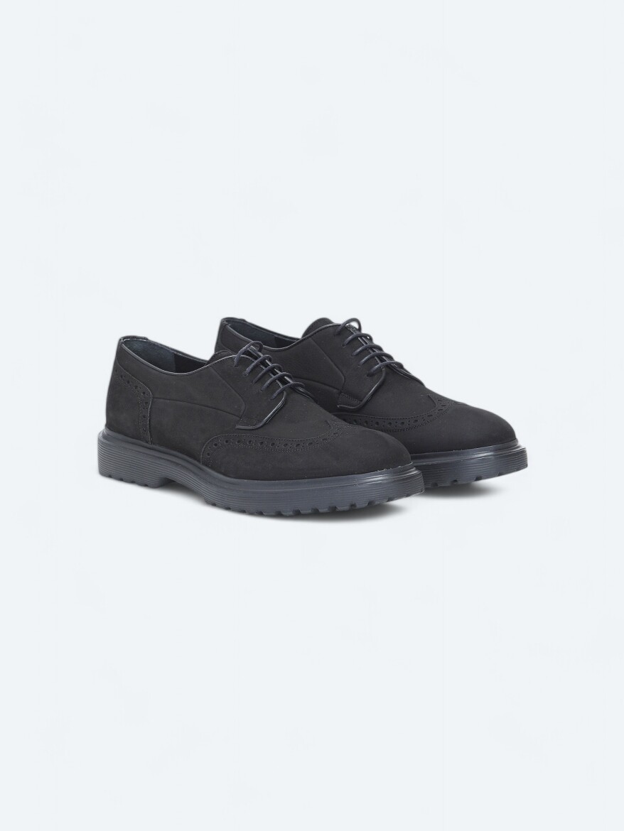 Siyah Deri Smart Casual Ayakkabı - 2