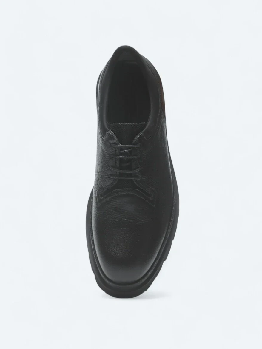 Siyah Deri Smart Casual Ayakkabı - 3