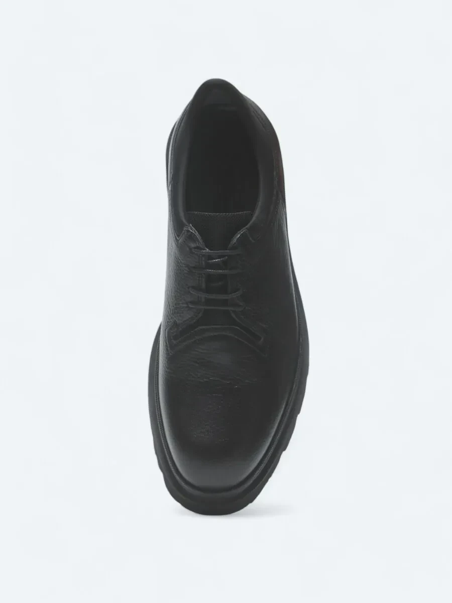 Siyah Deri Smart Casual Ayakkabı - 3