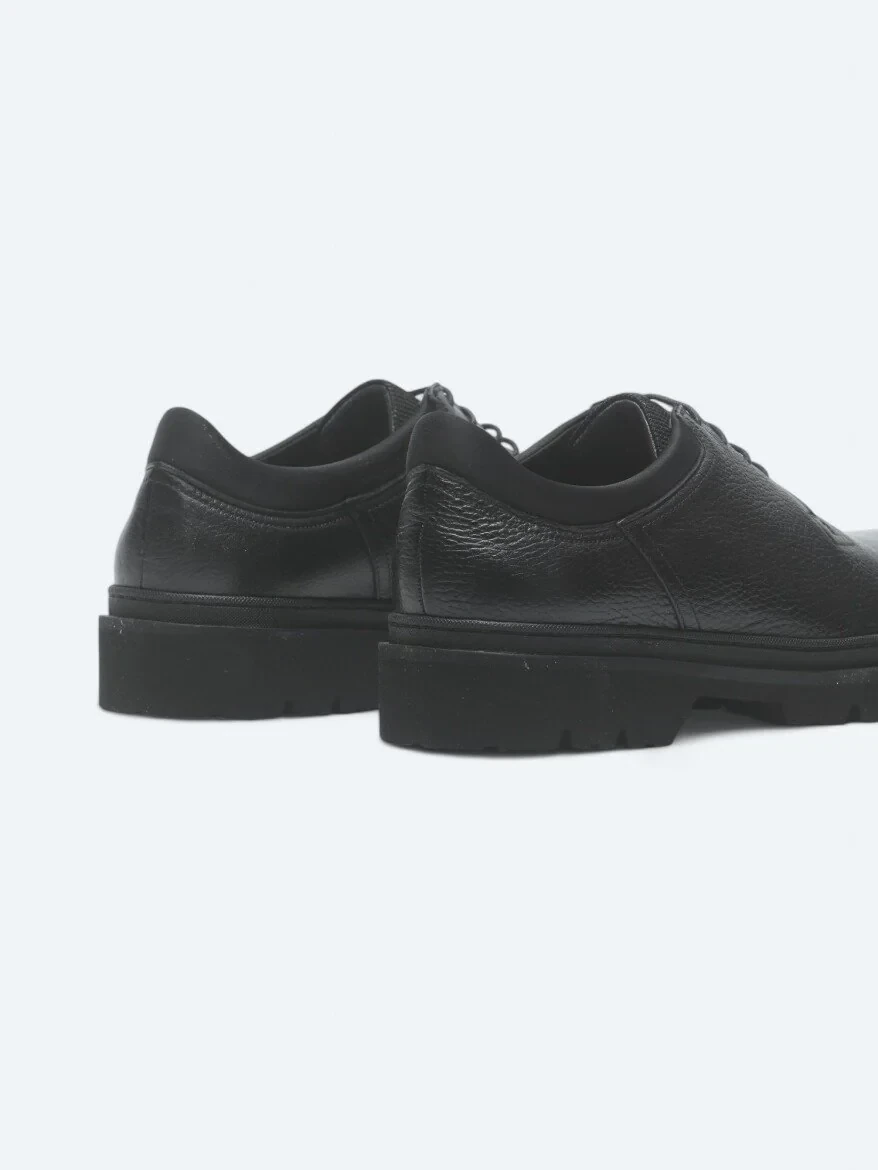 Siyah Deri Smart Casual Ayakkabı - 5