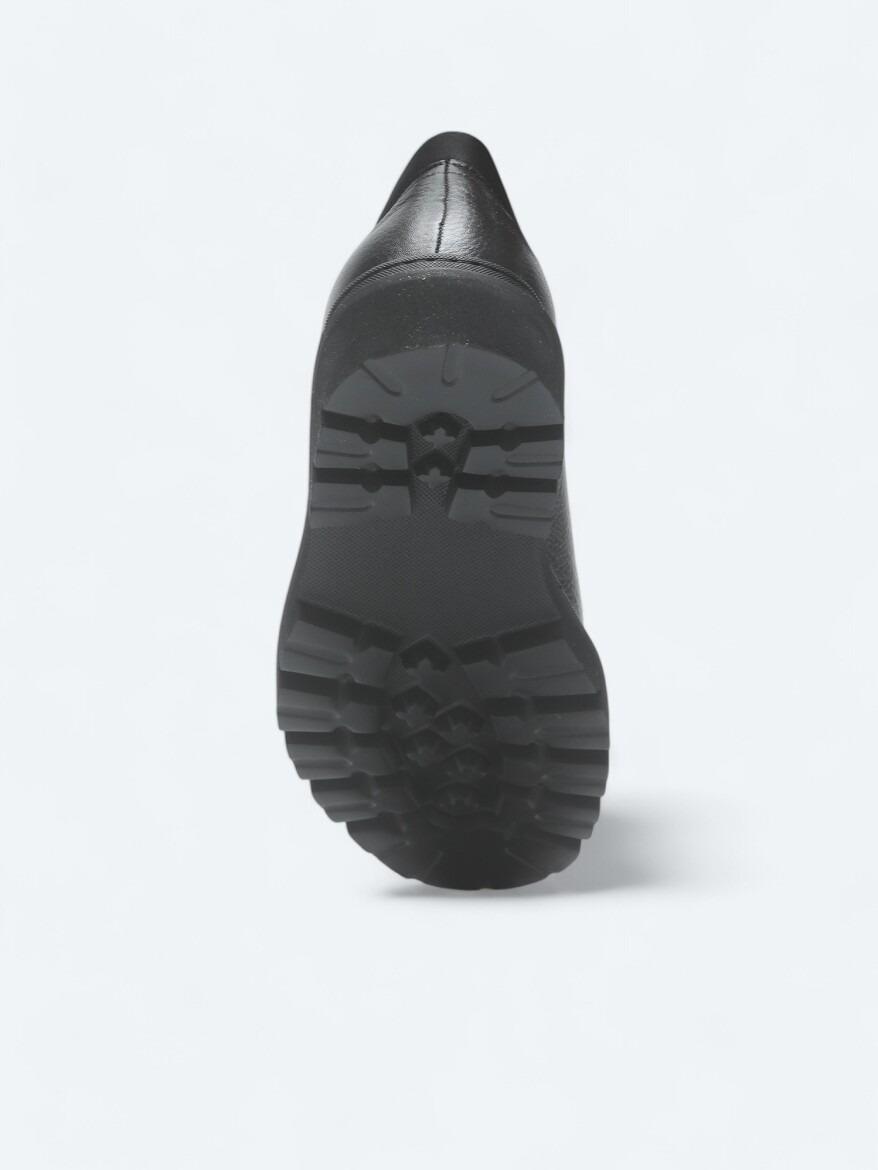 Siyah Deri Smart Casual Ayakkabı - 4