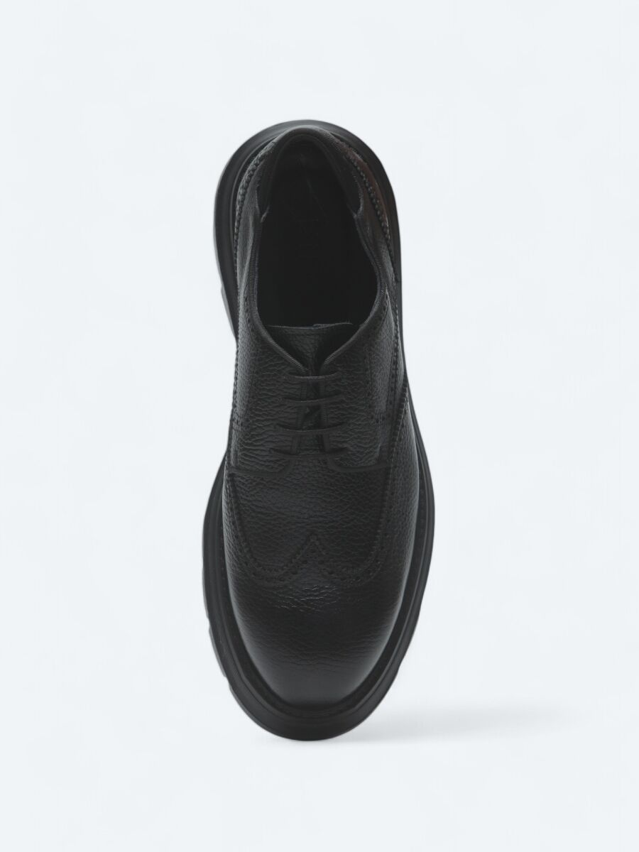 Siyah Deri Smart Casual Ayakkabı - 3