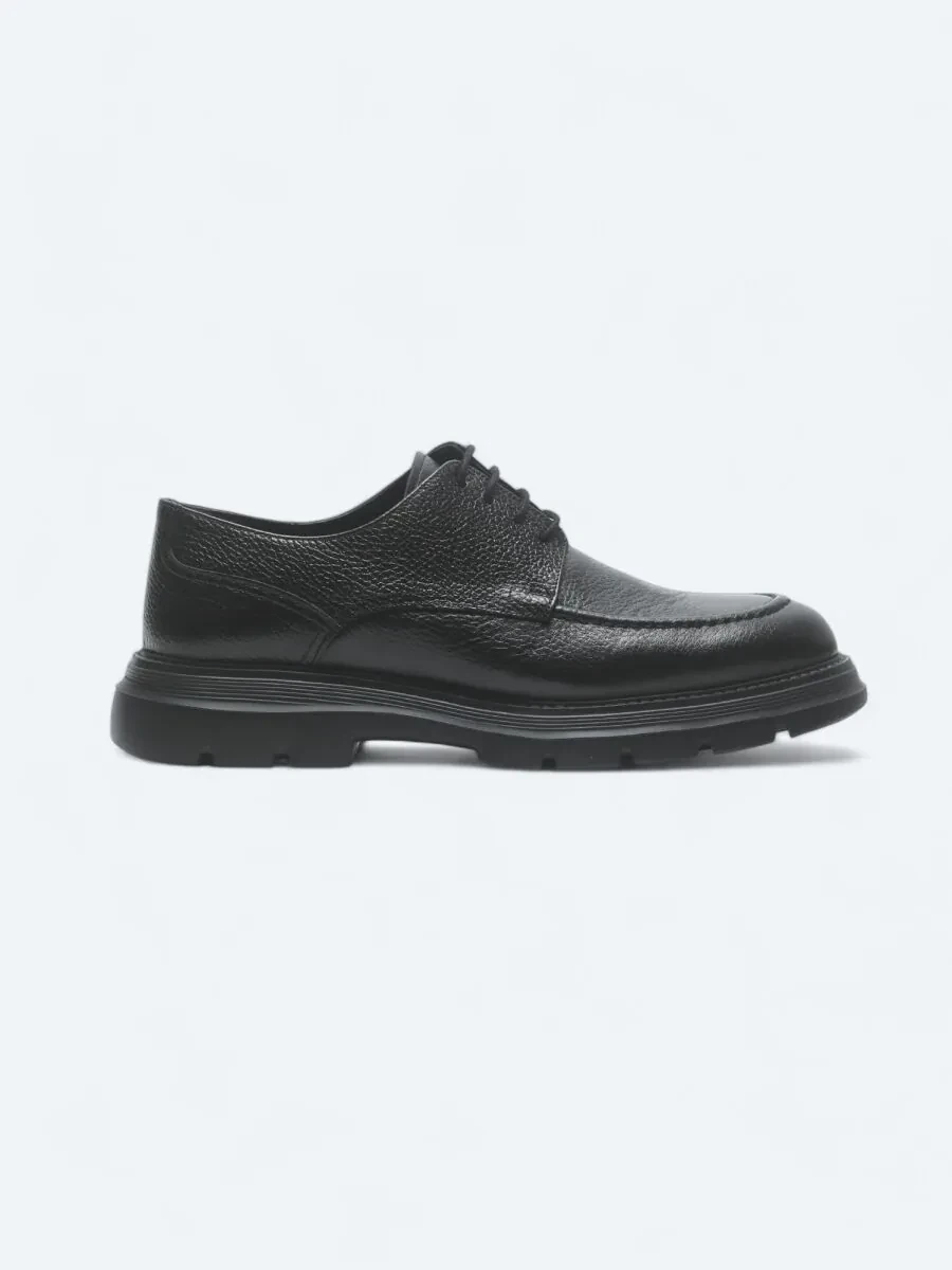 Siyah Deri Smart Casual Ayakkabı - 1
