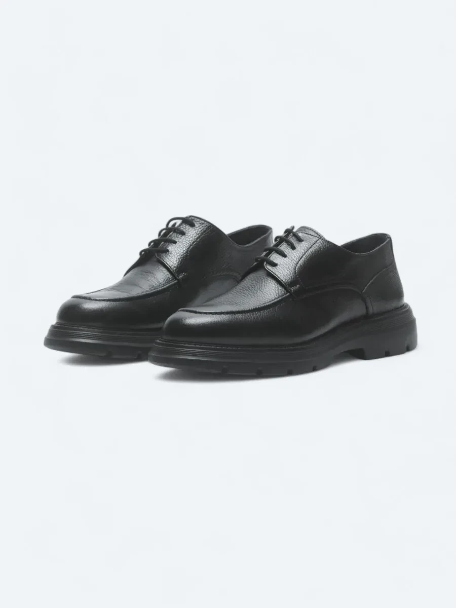 Siyah Deri Smart Casual Ayakkabı - 2