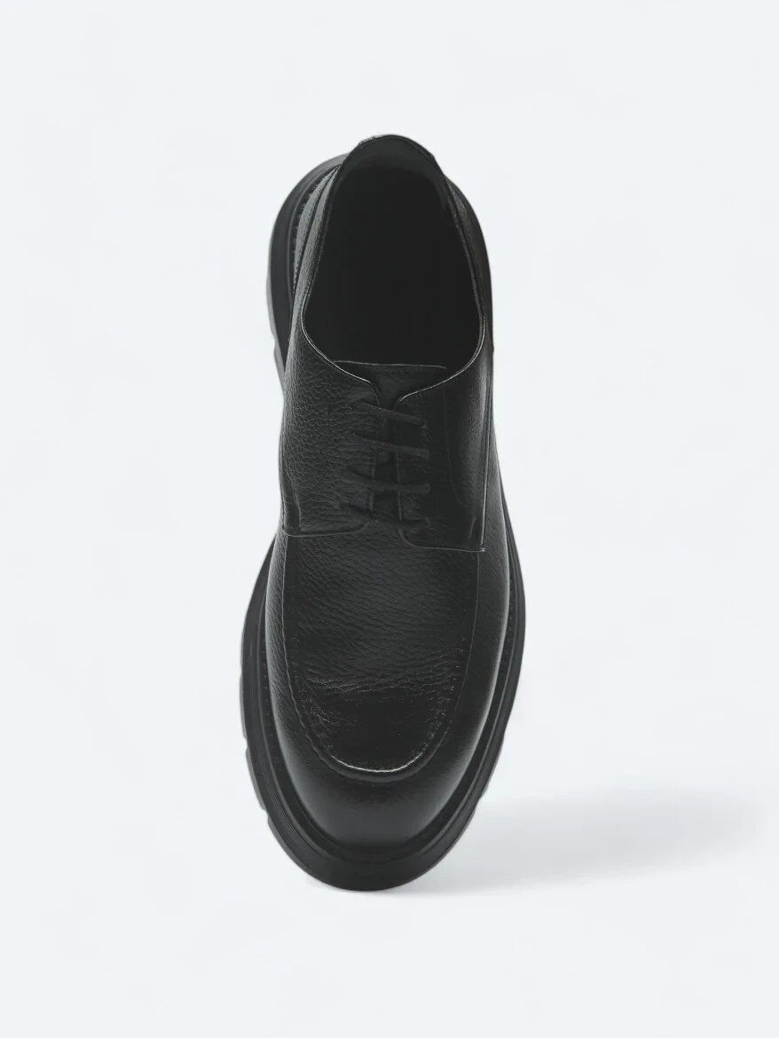 Siyah Deri Smart Casual Ayakkabı - 3