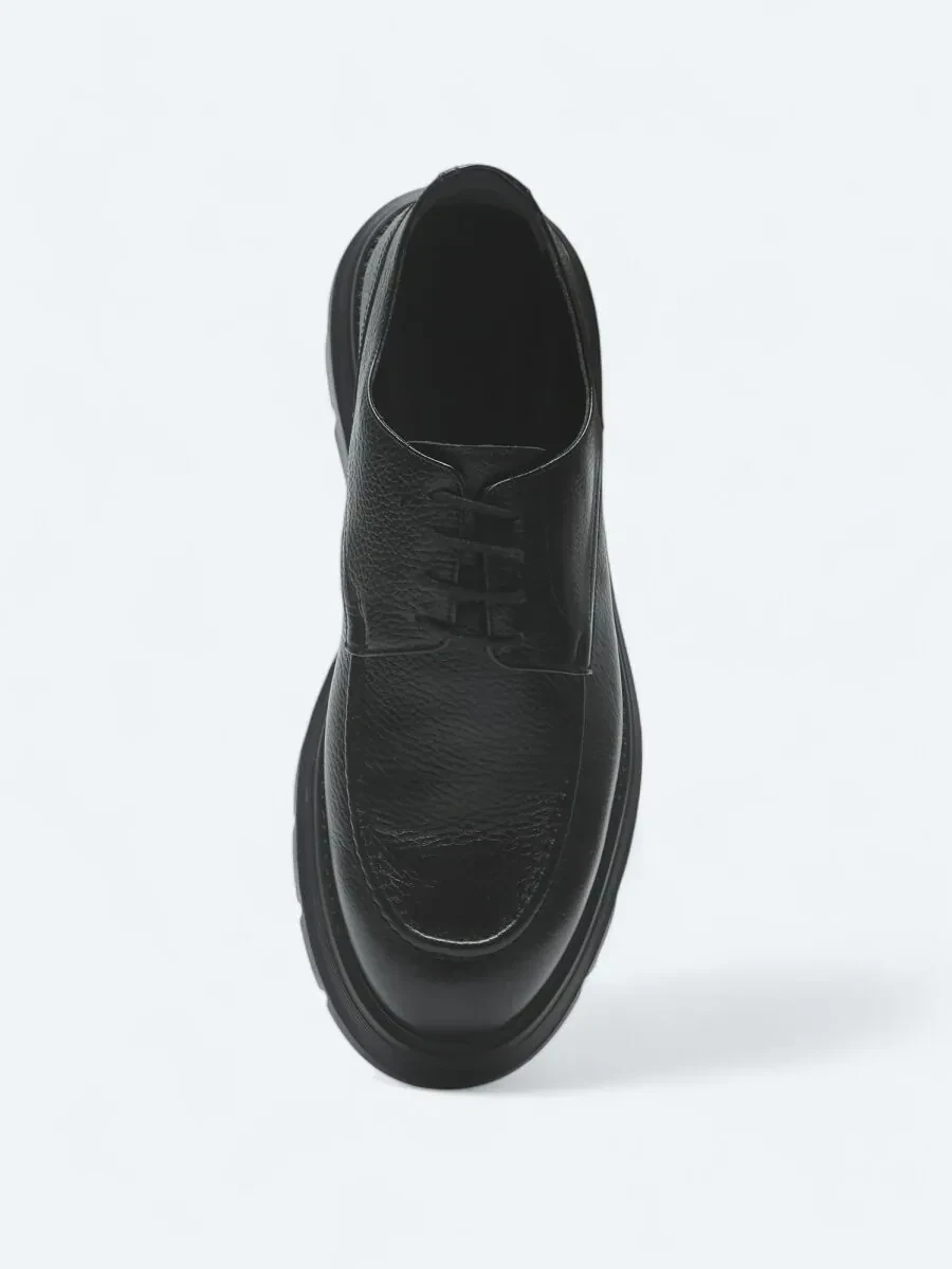 Siyah Deri Smart Casual Ayakkabı - 3