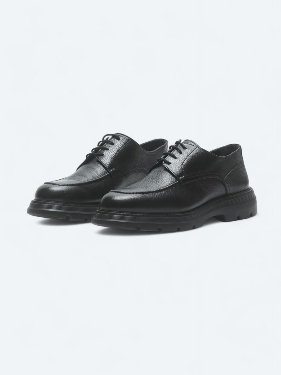 Siyah Deri Smart Casual Ayakkabı - 2