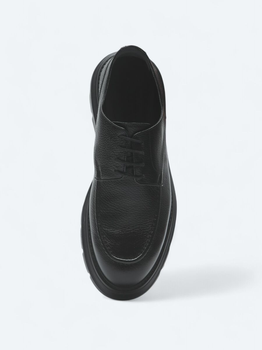 Siyah Deri Smart Casual Ayakkabı - 3
