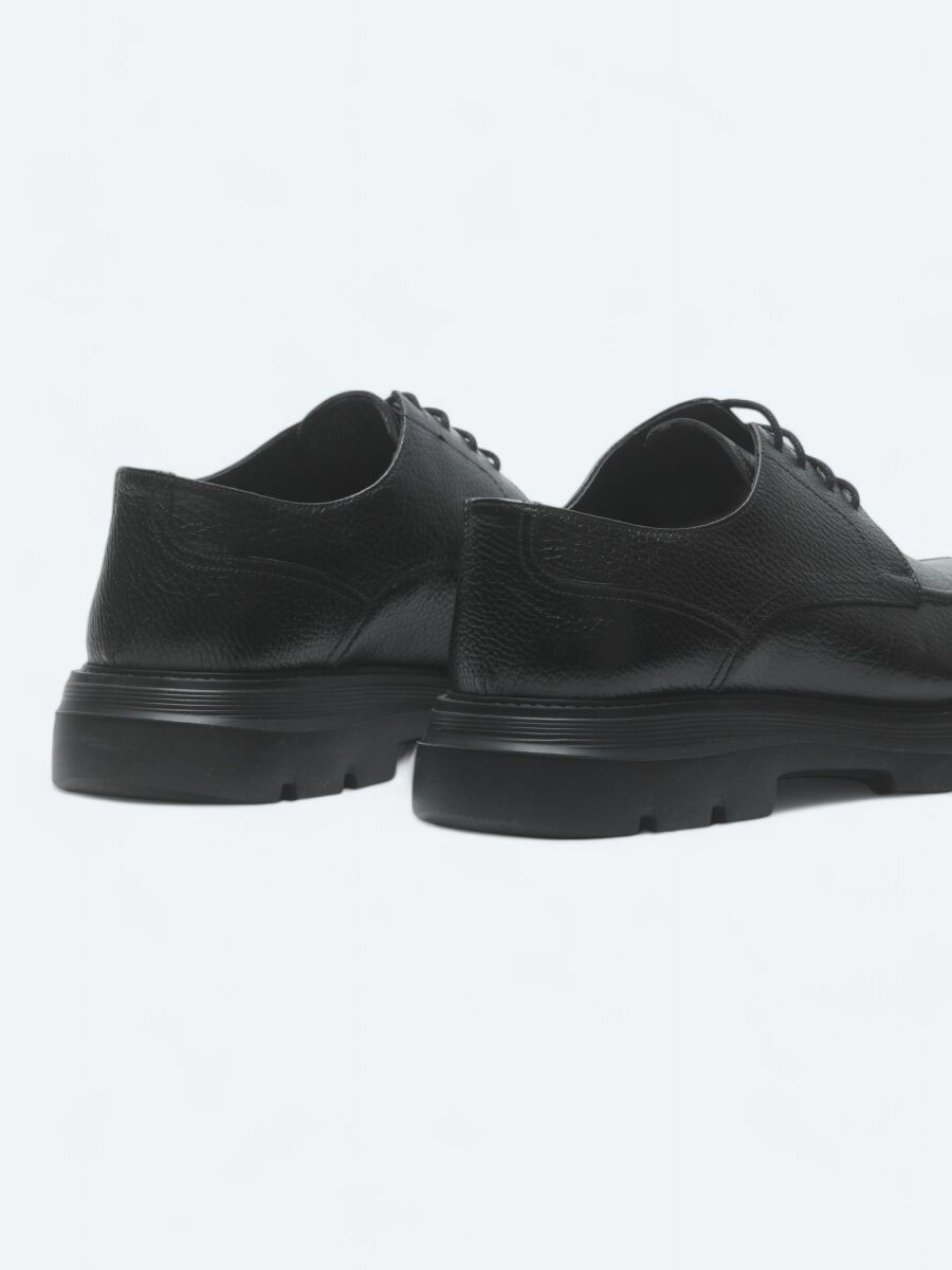 Siyah Deri Smart Casual Ayakkabı - 5