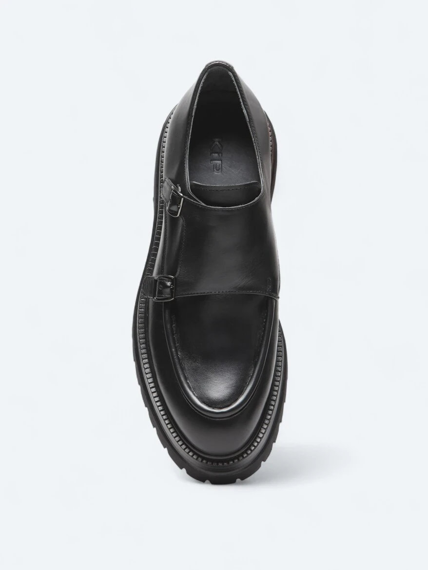 Siyah Deri Smart Casual Ayakkabı - 3