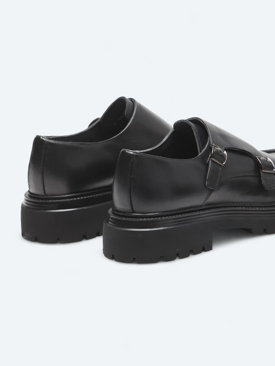 Siyah Deri Smart Casual Ayakkabı - 5
