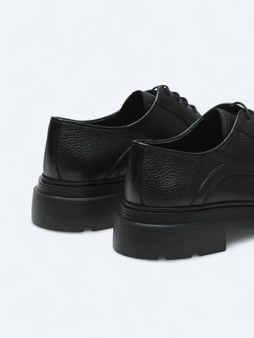 Siyah Deri Smart Casual Ayakkabı - 5