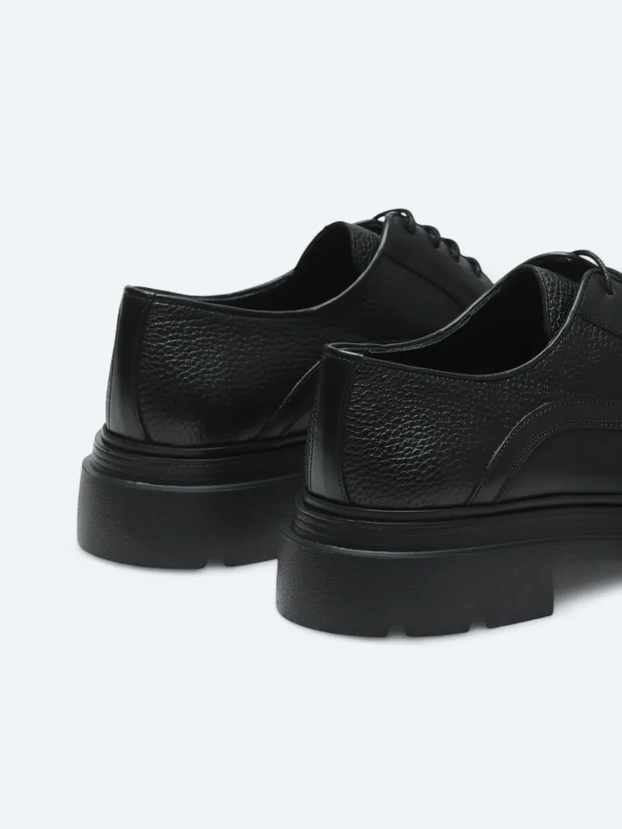 Siyah Deri Smart Casual Ayakkabı - 5