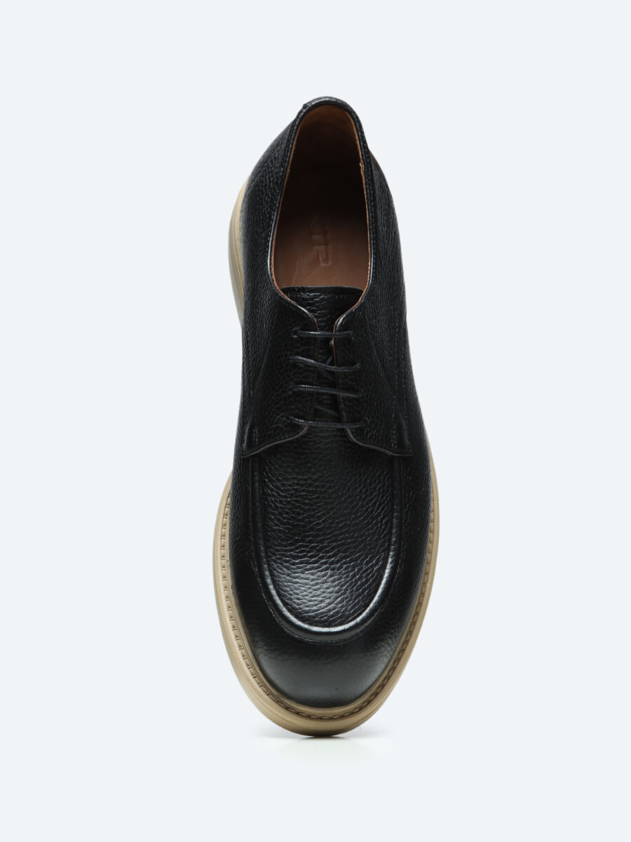 Siyah Deri Smart Casual Ayakkabı - 4