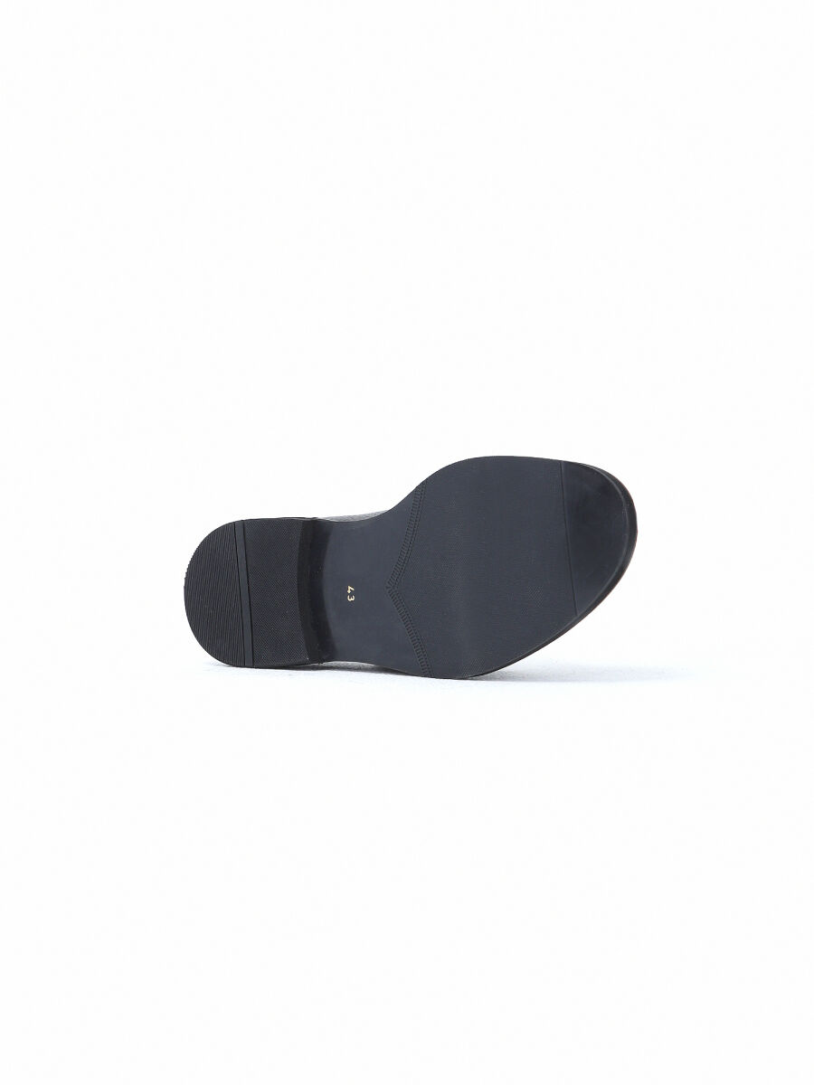 Siyah Deri Smart Casual Loafer - 4
