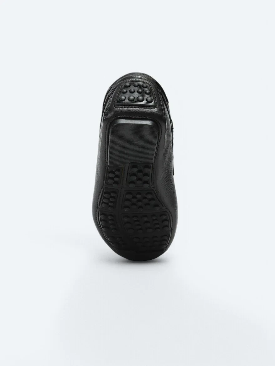 Siyah Deri Smart Casual Loafer - 4