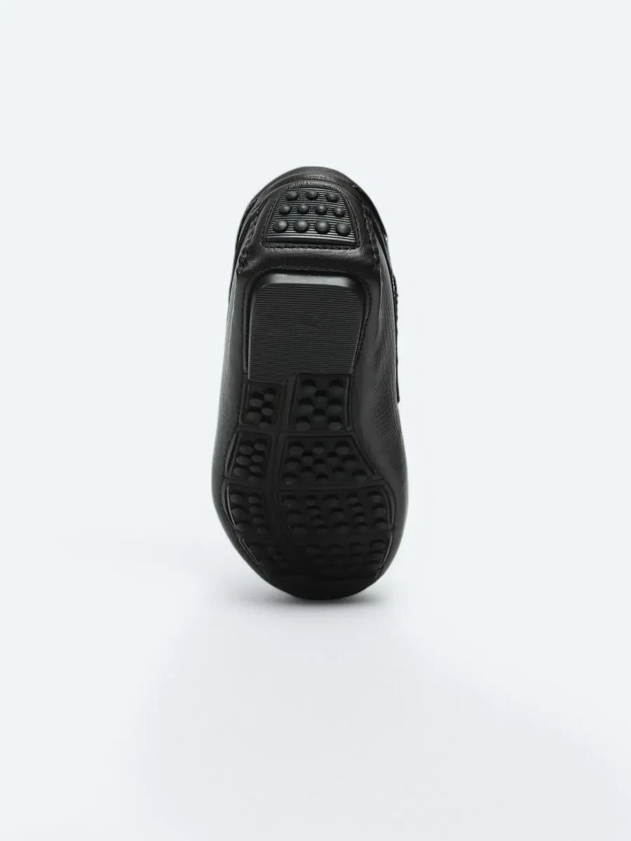 Siyah Deri Smart Casual Loafer - 4