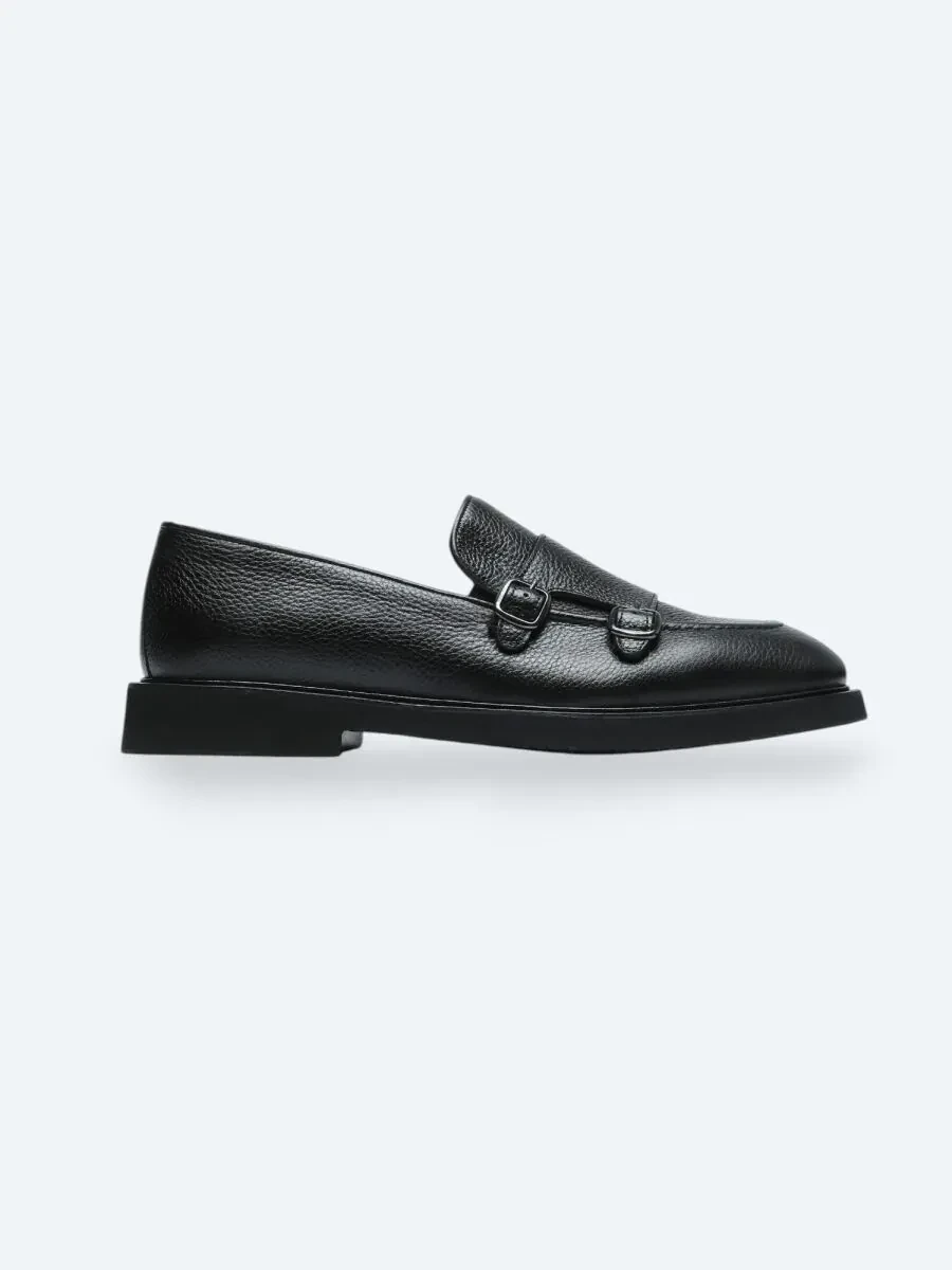 Siyah Deri Smart Casual Loafer - 1