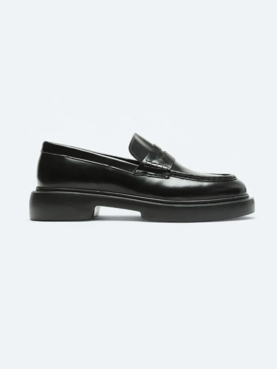 Siyah Deri Smart Casual Loafer - 1