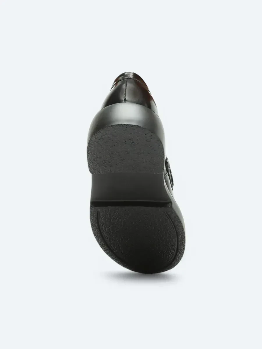 Siyah Deri Smart Casual Loafer - 4
