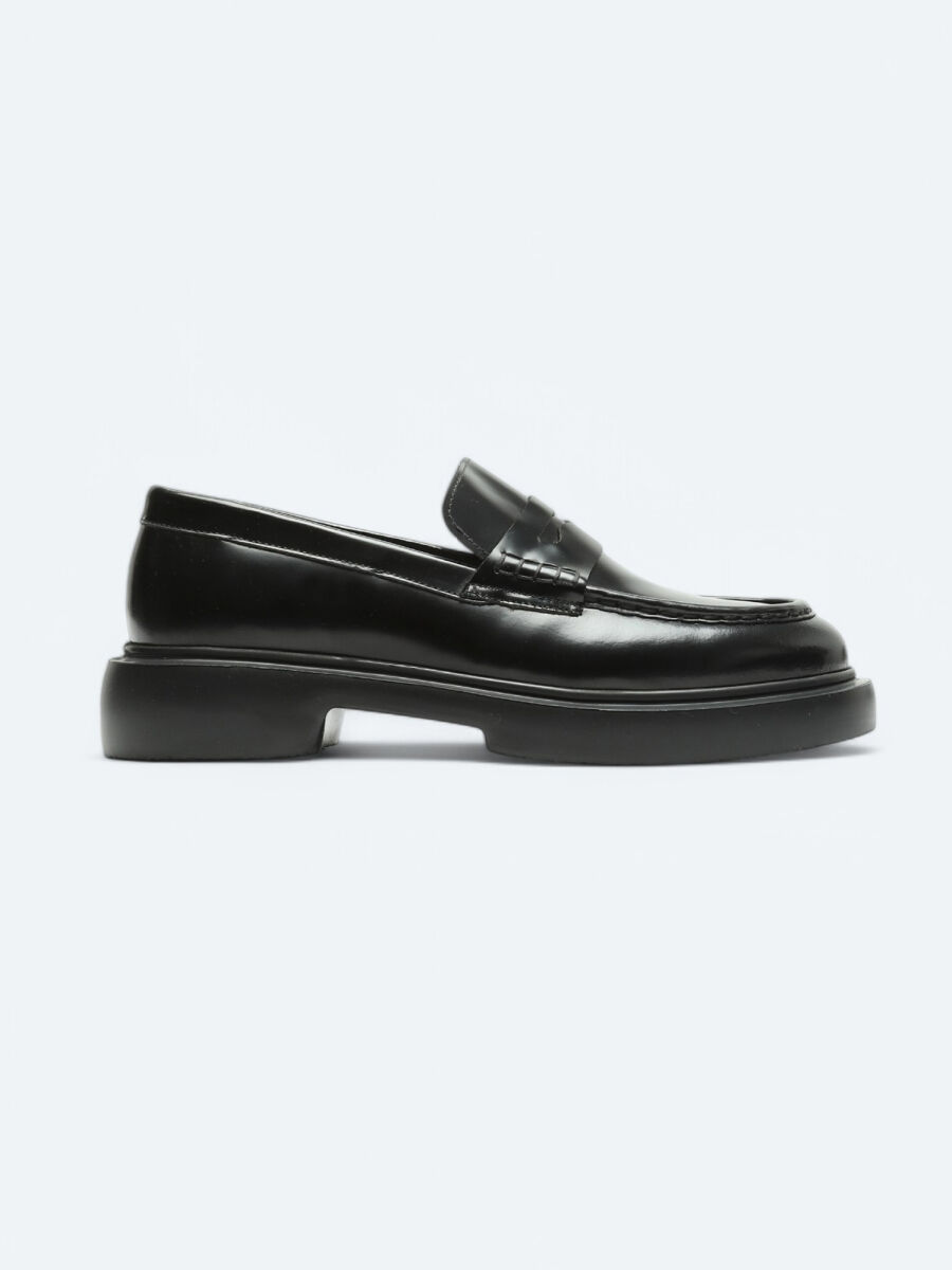 Siyah Deri Smart Casual Loafer - 1
