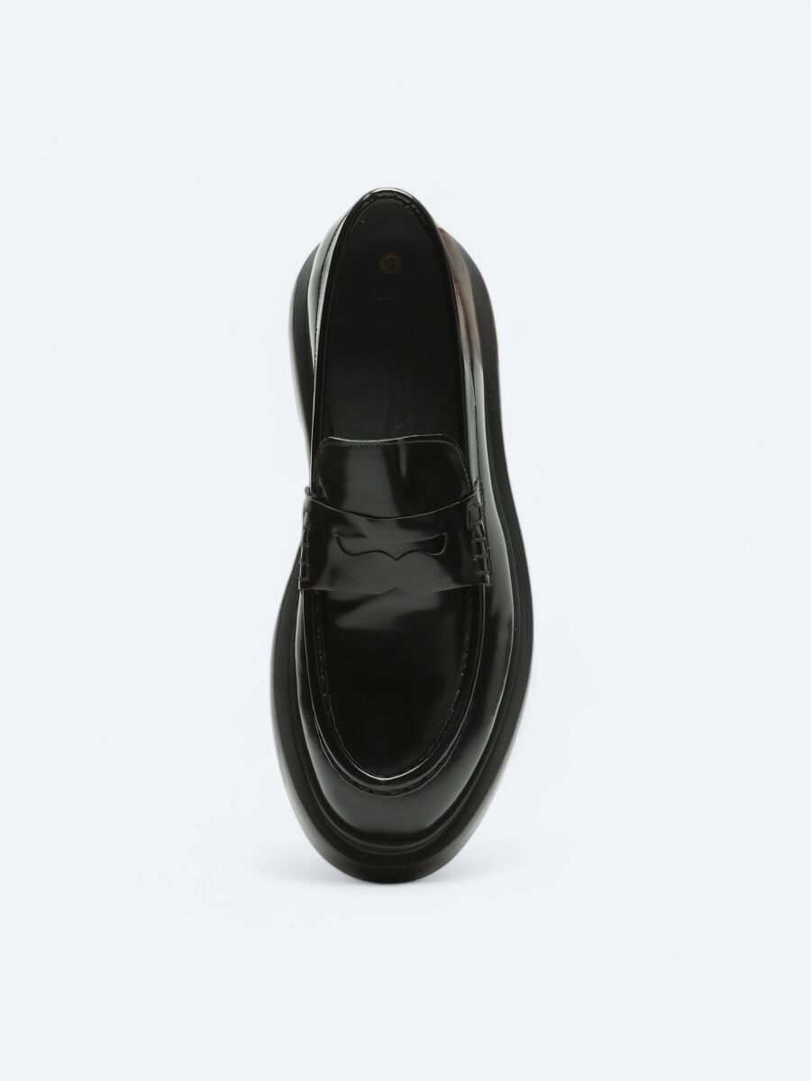 Siyah Deri Smart Casual Loafer - 3