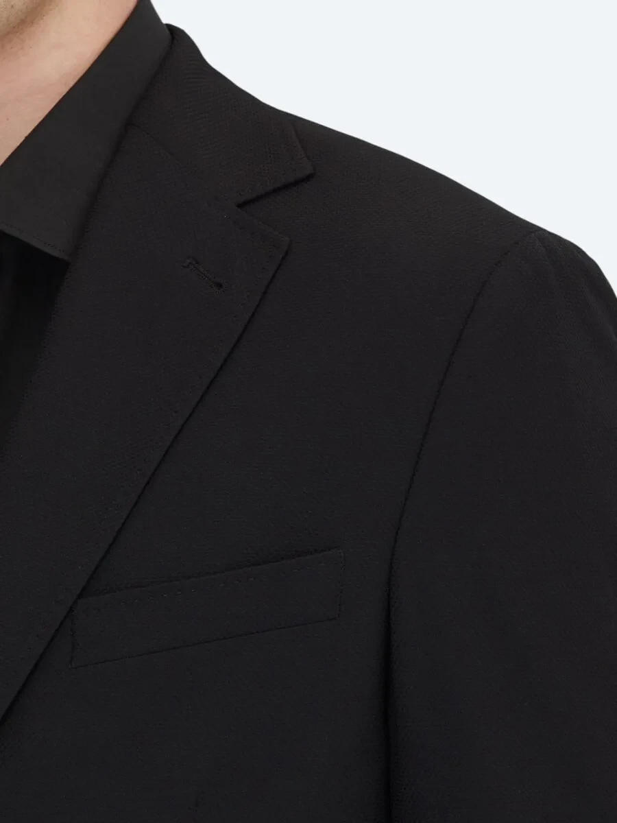 Siyah Desenli Modern Fit Ceket - 5