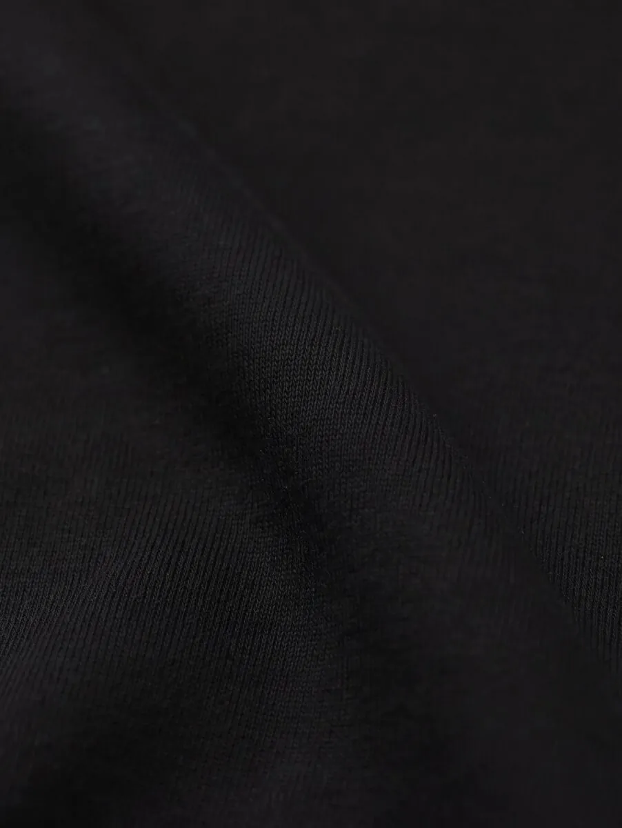 Siyah Dik Yaka Düz Sweatshırt - 13