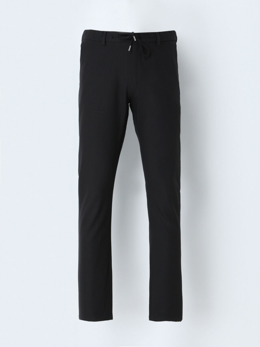 Siyah Dokuma Jogging Fit Casual Pantolon - 1
