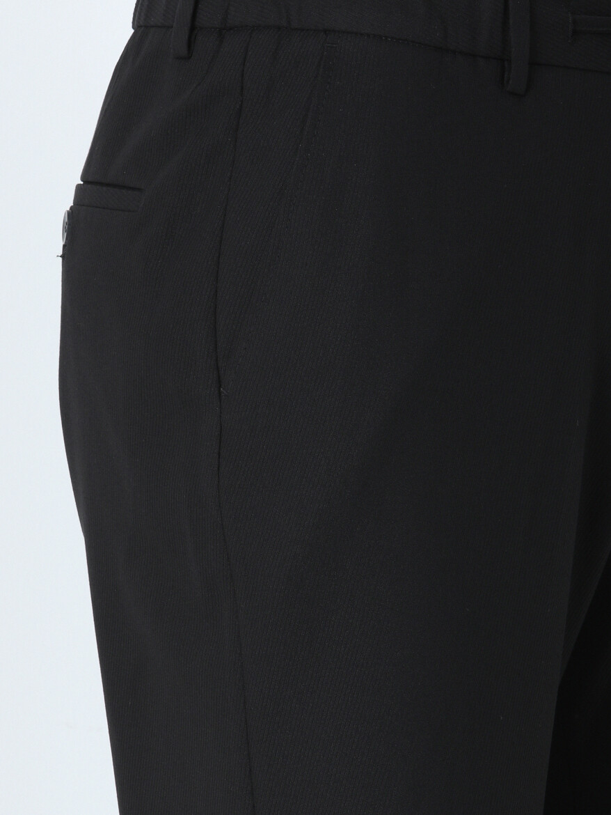 Siyah Dokuma Jogging Fit Casual Pantolon - 2