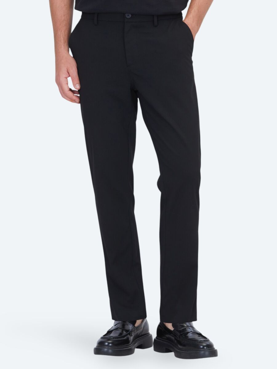 Siyah Dokuma Jogging Fit Casual Pantolon - 2