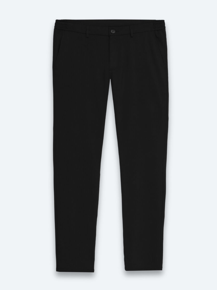 Siyah Dokuma Jogging Fit Casual Pantolon - 6