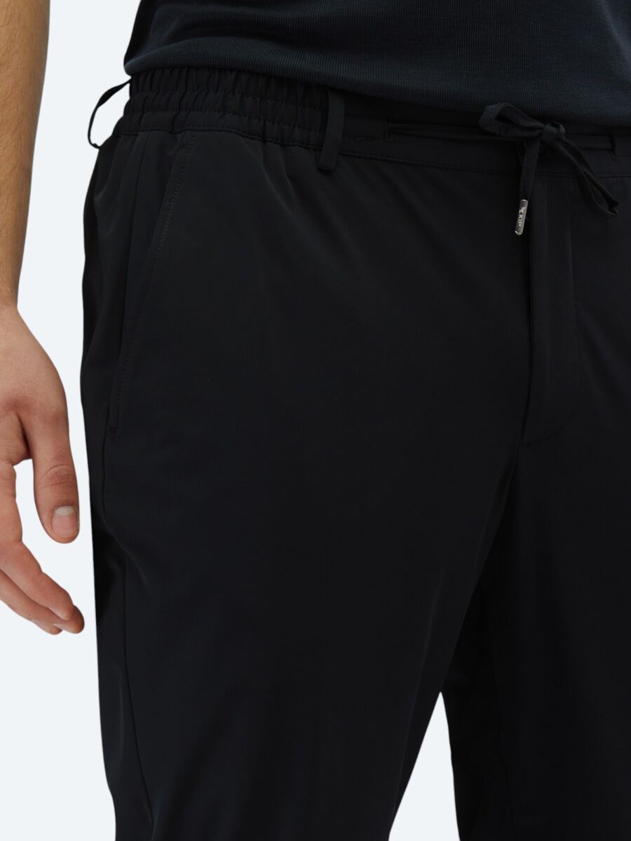 Siyah Dokuma Jogging Fit Casual Pantolon - 3