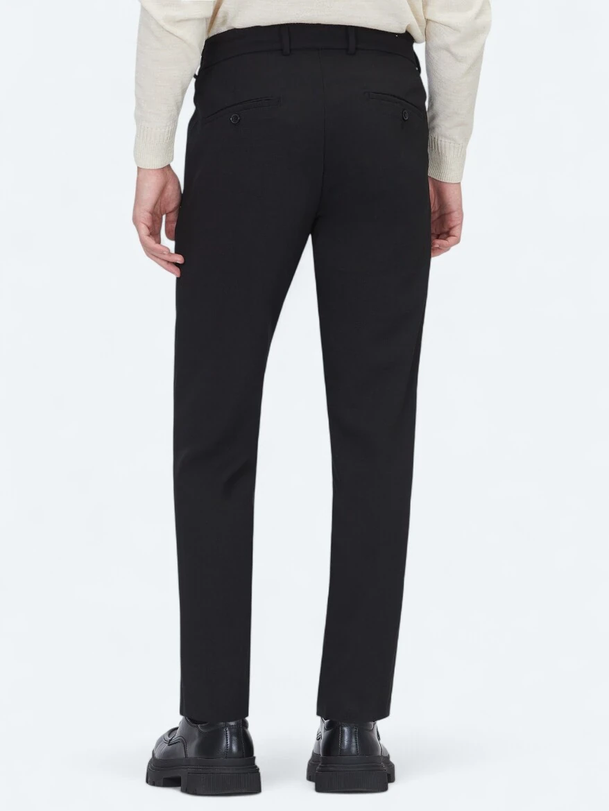 Siyah Dokuma Jogging Fit Casual Pantolon - 5