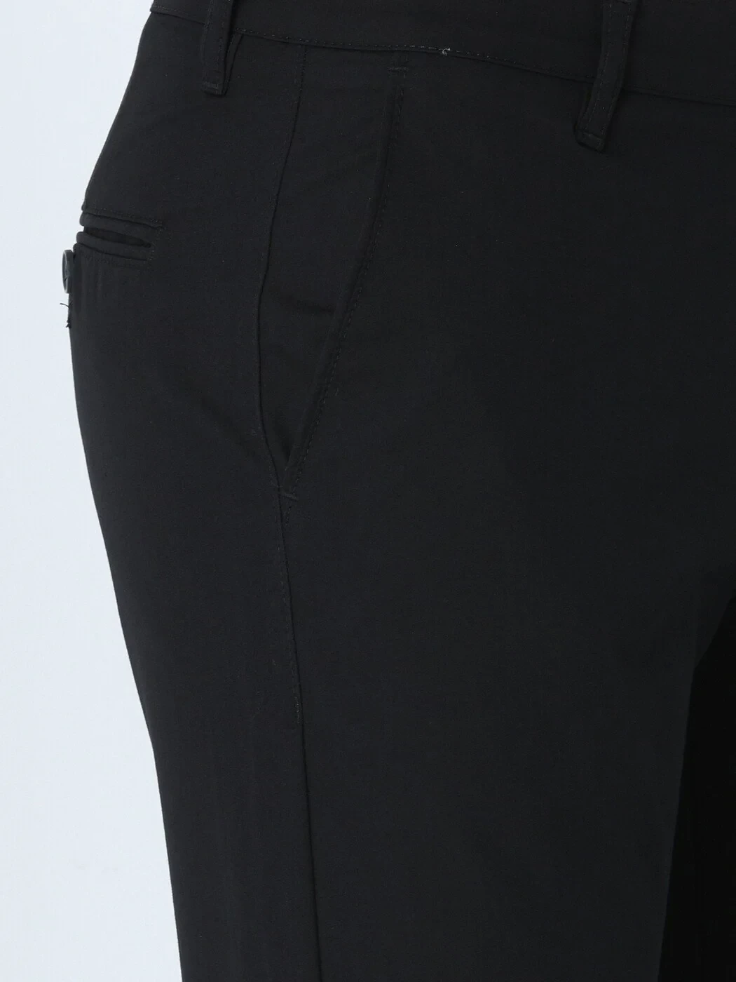 Siyah Dokuma Slim Fit Casual Pantolon - 2